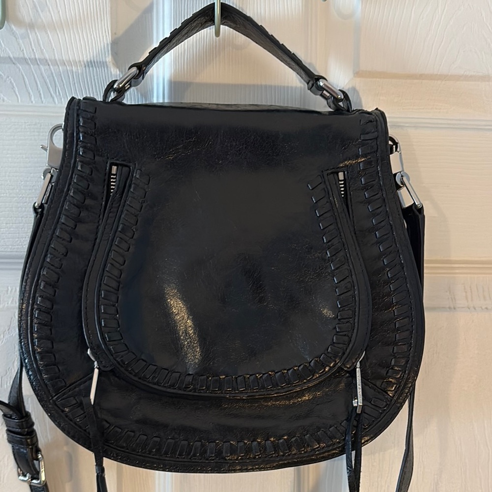 🌟Rebecca Minkoff Black Leather Saddle Women's Bag🌟